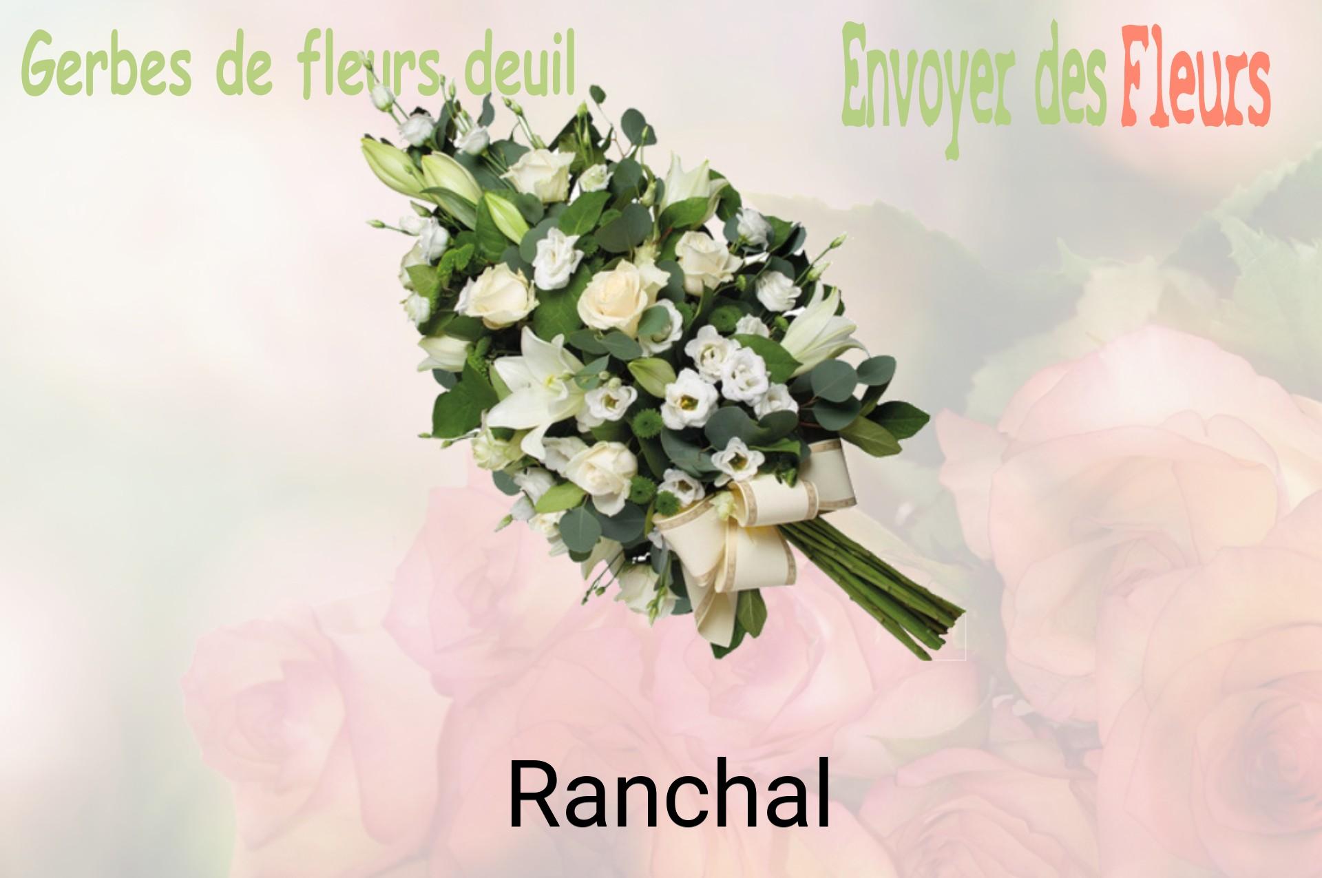 Gerbe de fleurs de deuil livrée à Ranchal